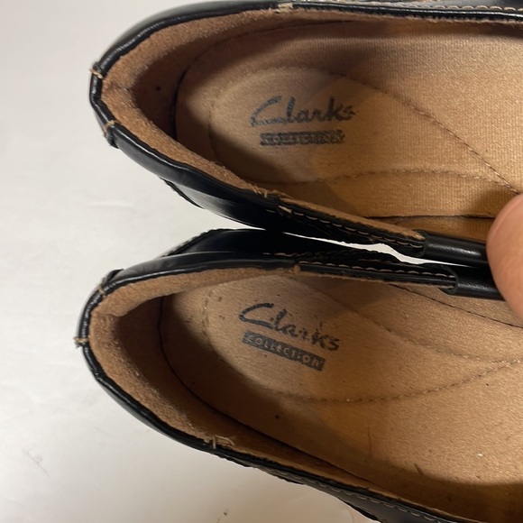 Clarks Women’s Evianna Peal Leather Flat Shoes Black 8 - Picture 6 of 8